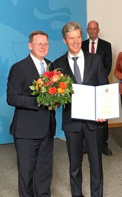 Ministerpräsident Bodo Ramelow und Bildungsminister Helmut Holter