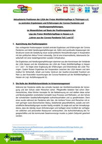 Positionen der LIGA Thüringen zu zentralen Ergebnissen und Erfahrungen der Corona Pandemie und Handlungsempfehlungen, im Wesentlichen auf Basis der Positionspapiere der Liga der Freien Wohlfahrtspflege in Hessen e.V. „Lehren aus der Corona-Pandemie