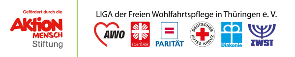 Logos der Aktion Mensch Stiftung und der LIGA Thüringen